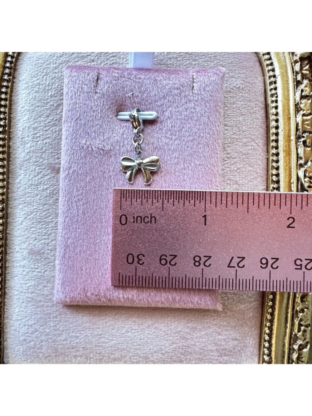 Stainless Steel Bow Charm With Lobster Clasp - Hypoallergenic Waterproof - Picture 3 of 13